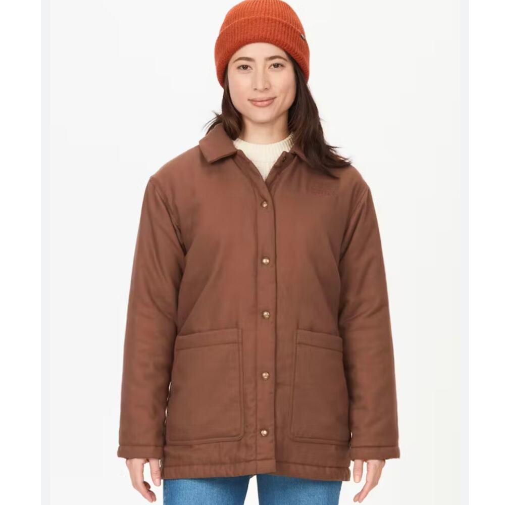 Marmot Women's Lanigan Flannel Chore Coat size XL pinecone brown